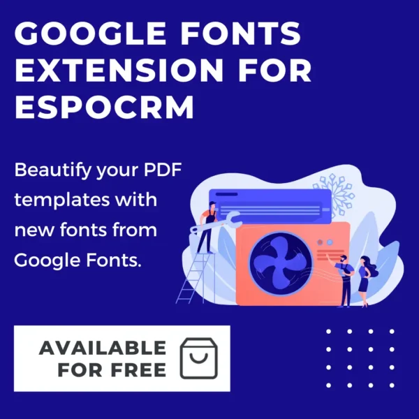 Google fonts extension for EspoCRM